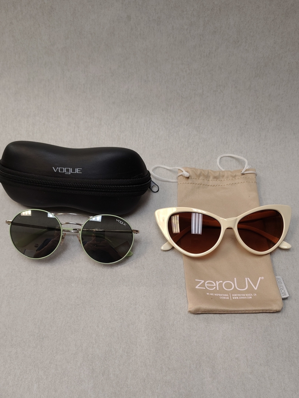 Vogue Women's Round Sunglasses And ZeroUV Cream Cat Eye Sunglasses
